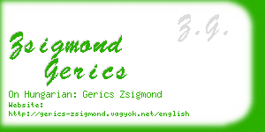 zsigmond gerics business card